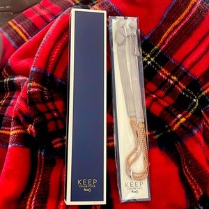 Keep Collective Grey Grosgrain & Rose Gold Multi Chain Necklace